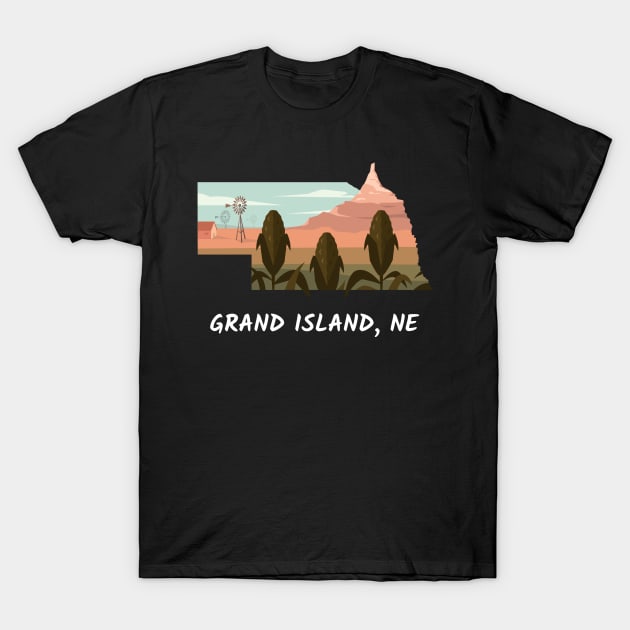 Grand Island, Nebraska T-Shirt by A Reel Keeper